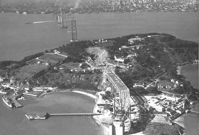 Bay Bridge during construction