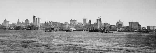 Old New York City from the Hudson River