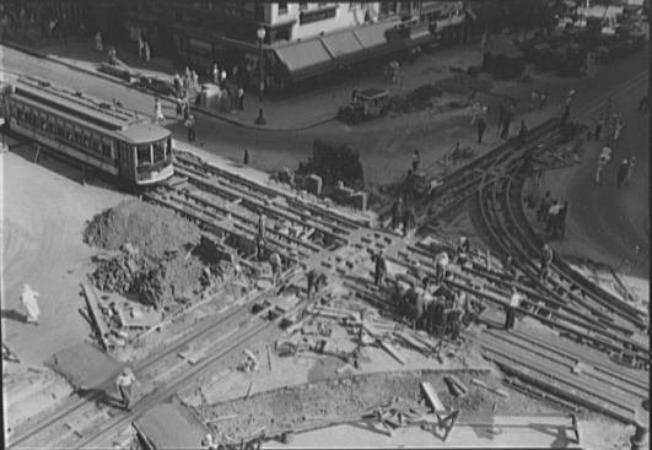 Railways during 11th St and F St crossing repairs